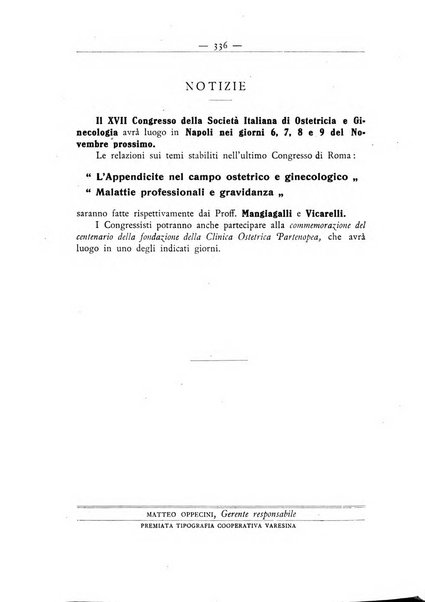 La ginecologia moderna rivista italiana di ostetricia e ginecologia e di psicologia, medicina legale e sociologia ginecologica