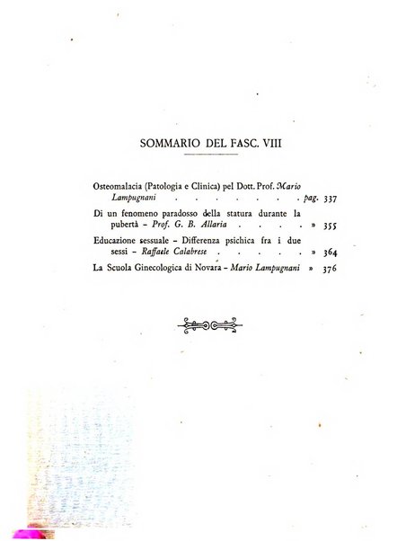 La ginecologia moderna rivista italiana di ostetricia e ginecologia e di psicologia, medicina legale e sociologia ginecologica