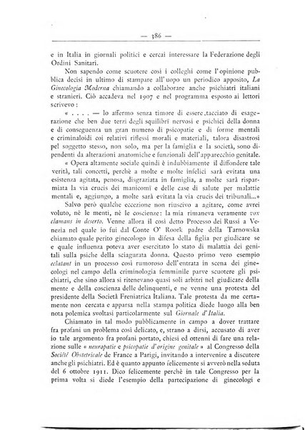 La ginecologia moderna rivista italiana di ostetricia e ginecologia e di psicologia, medicina legale e sociologia ginecologica