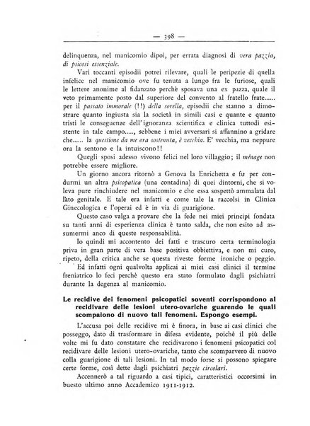 La ginecologia moderna rivista italiana di ostetricia e ginecologia e di psicologia, medicina legale e sociologia ginecologica