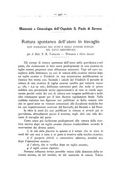 La ginecologia moderna rivista italiana di ostetricia e ginecologia e di psicologia, medicina legale e sociologia ginecologica