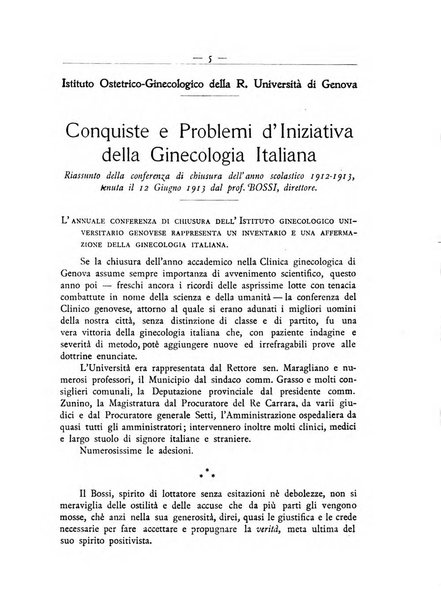 La ginecologia moderna rivista italiana di ostetricia e ginecologia e di psicologia, medicina legale e sociologia ginecologica