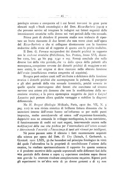 La ginecologia moderna rivista italiana di ostetricia e ginecologia e di psicologia, medicina legale e sociologia ginecologica