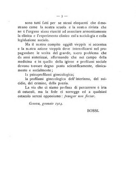 La ginecologia moderna rivista italiana di ostetricia e ginecologia e di psicologia, medicina legale e sociologia ginecologica