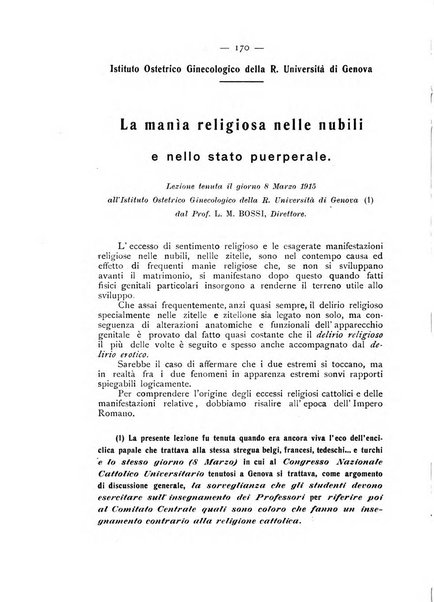 La ginecologia moderna rivista italiana di ostetricia e ginecologia e di psicologia, medicina legale e sociologia ginecologica