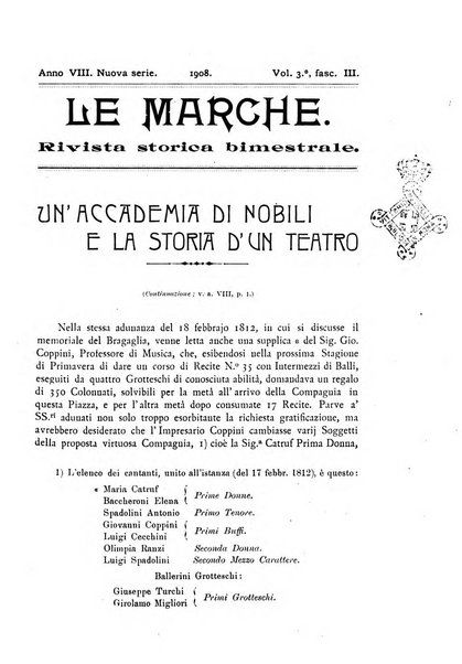 Le Marche rivista storica bimestrale
