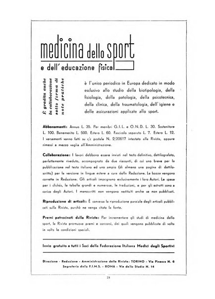 Medicina dello sport e dell'educazione fisica periodico bimestrale