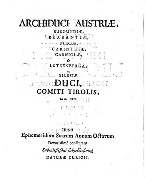 Miscellanea curiosa medico-physica Academiae naturae curiosorum sive ephemeridum medico-physicarum Germanicarum..