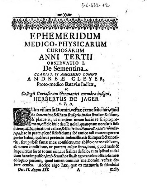 Miscellanea curiosa medico-physica Academiae naturae curiosorum sive ephemeridum medico-physicarum Germanicarum..