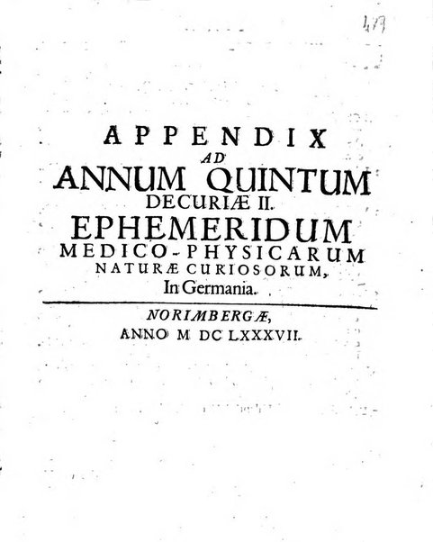 Miscellanea curiosa medico-physica Academiae naturae curiosorum sive ephemeridum medico-physicarum Germanicarum..