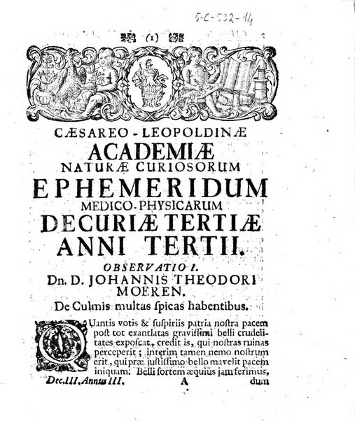 Miscellanea curiosa medico-physica Academiae naturae curiosorum sive ephemeridum medico-physicarum Germanicarum..