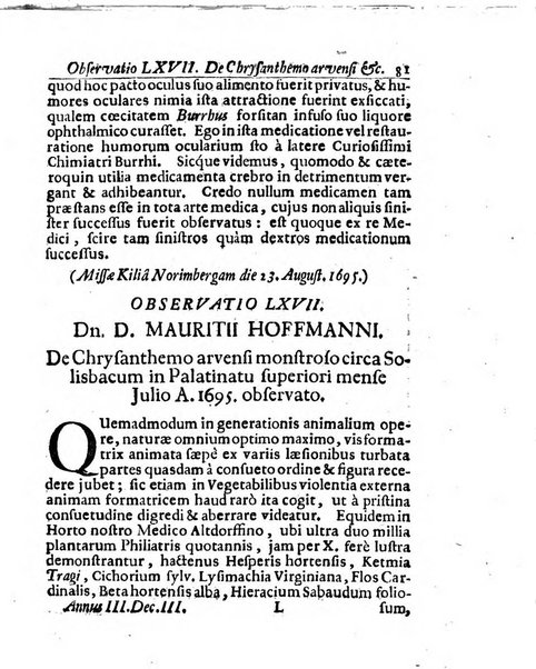 Miscellanea curiosa medico-physica Academiae naturae curiosorum sive ephemeridum medico-physicarum Germanicarum..