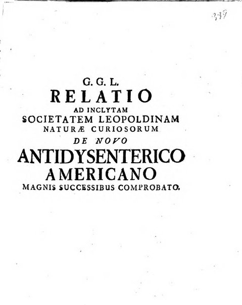 Miscellanea curiosa medico-physica Academiae naturae curiosorum sive ephemeridum medico-physicarum Germanicarum..