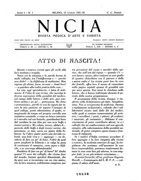 Nicia rivista medica d'arte e varieta