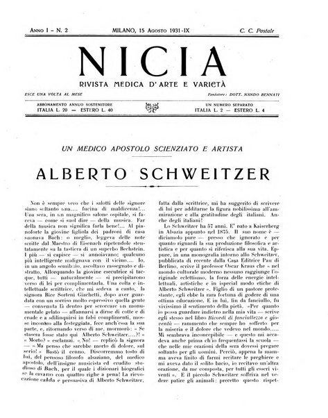 Nicia rivista medica d'arte e varieta