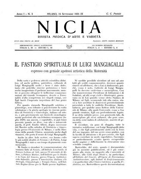 Nicia rivista medica d'arte e varieta