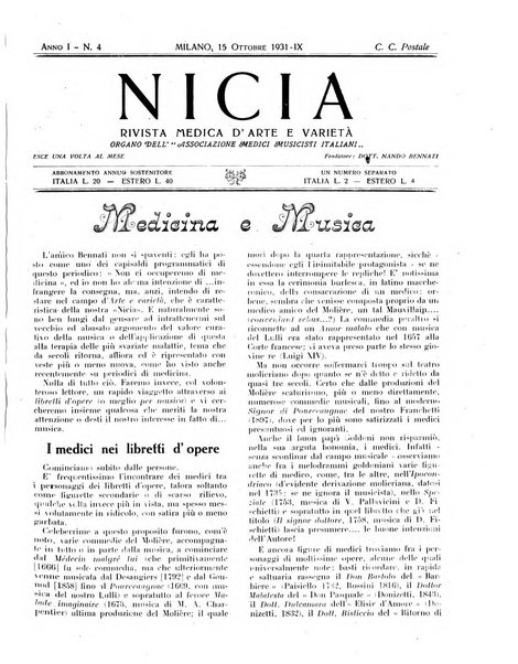 Nicia rivista medica d'arte e varieta