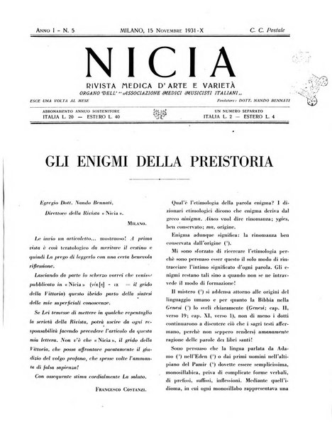 Nicia rivista medica d'arte e varieta