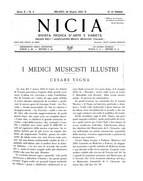 Nicia rivista medica d'arte e varieta