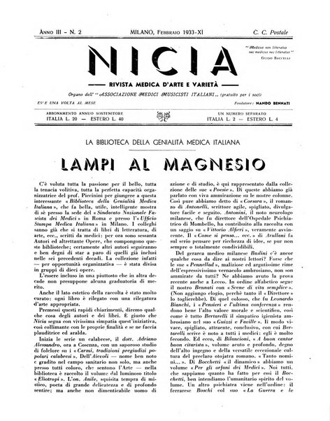 Nicia rivista medica d'arte e varieta