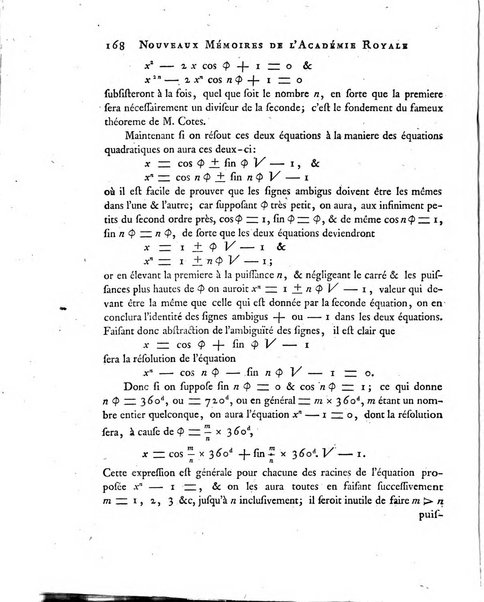 Nouveaux memoires de l'Academie royale des sciences et belles-lettres, avec l'histoire pour la meme annee