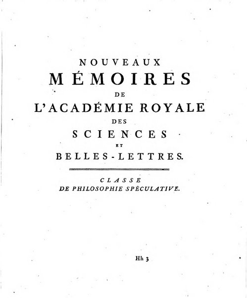 Nouveaux memoires de l'Academie royale des sciences et belles-lettres, avec l'histoire pour la meme annee