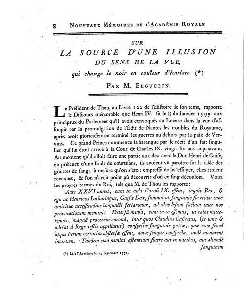 Nouveaux memoires de l'Academie royale des sciences et belles-lettres, avec l'histoire pour la meme annee