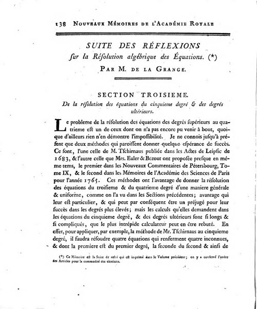 Nouveaux memoires de l'Academie royale des sciences et belles-lettres, avec l'histoire pour la meme annee