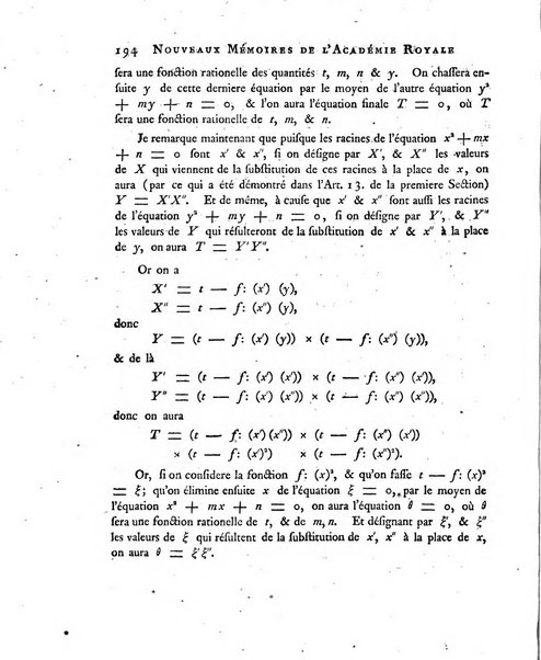 Nouveaux memoires de l'Academie royale des sciences et belles-lettres, avec l'histoire pour la meme annee