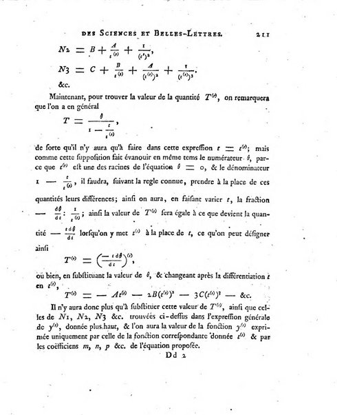 Nouveaux memoires de l'Academie royale des sciences et belles-lettres, avec l'histoire pour la meme annee