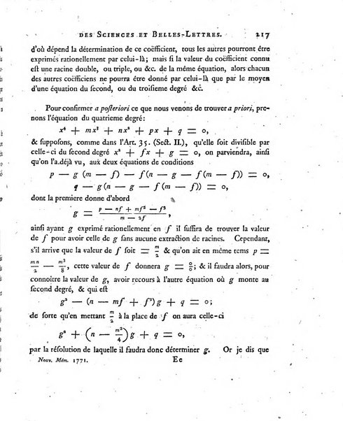 Nouveaux memoires de l'Academie royale des sciences et belles-lettres, avec l'histoire pour la meme annee