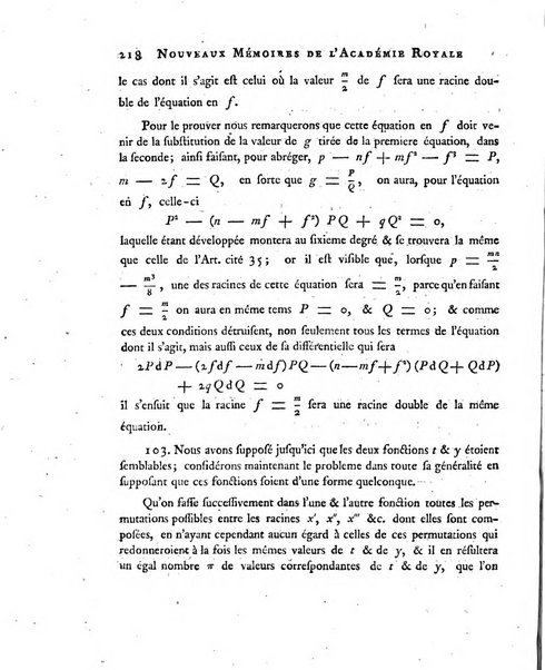 Nouveaux memoires de l'Academie royale des sciences et belles-lettres, avec l'histoire pour la meme annee