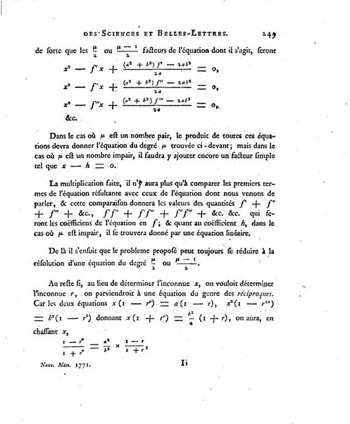 Nouveaux memoires de l'Academie royale des sciences et belles-lettres, avec l'histoire pour la meme annee