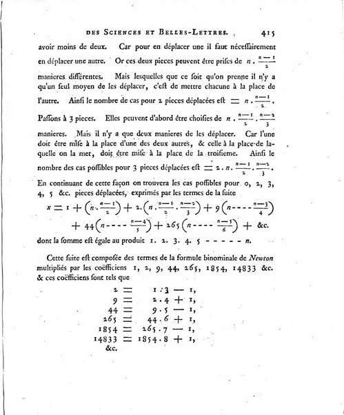 Nouveaux memoires de l'Academie royale des sciences et belles-lettres, avec l'histoire pour la meme annee