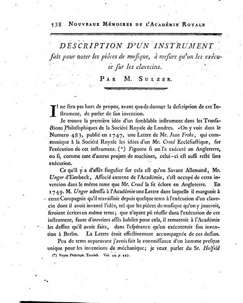 Nouveaux memoires de l'Academie royale des sciences et belles-lettres, avec l'histoire pour la meme annee