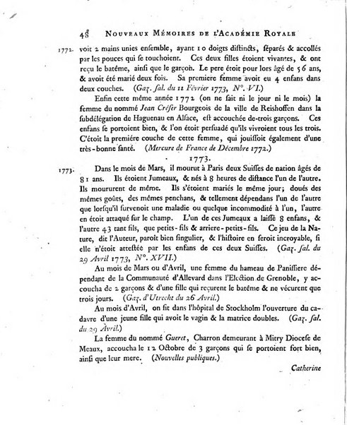 Nouveaux memoires de l'Academie royale des sciences et belles-lettres, avec l'histoire pour la meme annee