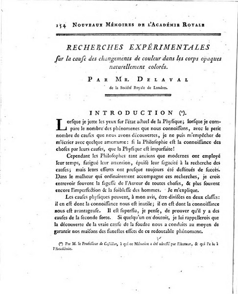 Nouveaux memoires de l'Academie royale des sciences et belles-lettres, avec l'histoire pour la meme annee