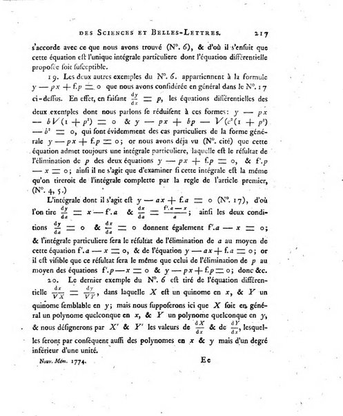 Nouveaux memoires de l'Academie royale des sciences et belles-lettres, avec l'histoire pour la meme annee