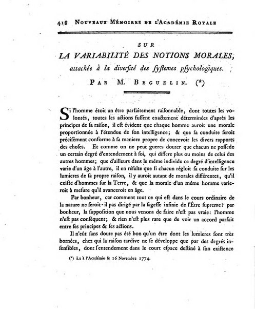 Nouveaux memoires de l'Academie royale des sciences et belles-lettres, avec l'histoire pour la meme annee