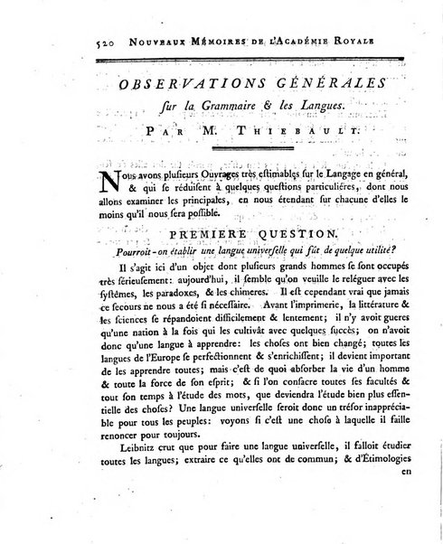 Nouveaux memoires de l'Academie royale des sciences et belles-lettres, avec l'histoire pour la meme annee