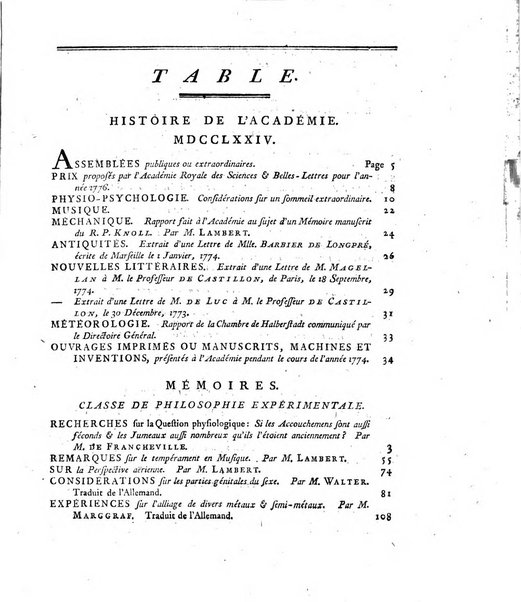 Nouveaux memoires de l'Academie royale des sciences et belles-lettres, avec l'histoire pour la meme annee
