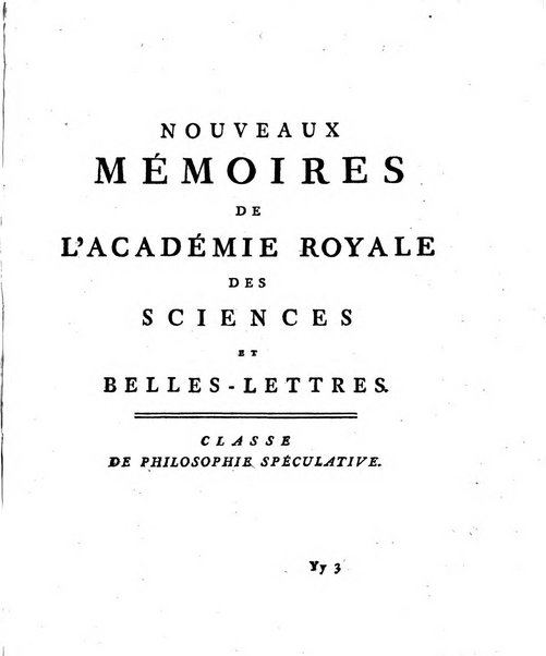 Nouveaux memoires de l'Academie royale des sciences et belles-lettres, avec l'histoire pour la meme annee