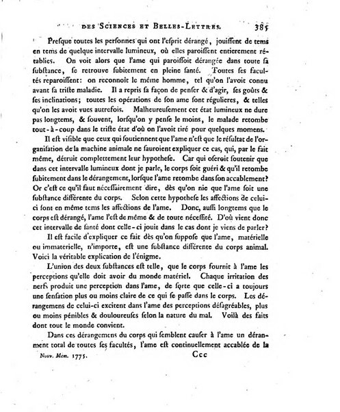 Nouveaux memoires de l'Academie royale des sciences et belles-lettres, avec l'histoire pour la meme annee