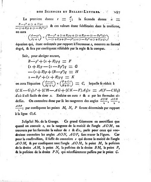 Nouveaux memoires de l'Academie royale des sciences et belles-lettres, avec l'histoire pour la meme annee