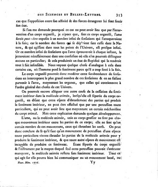 Nouveaux memoires de l'Academie royale des sciences et belles-lettres, avec l'histoire pour la meme annee