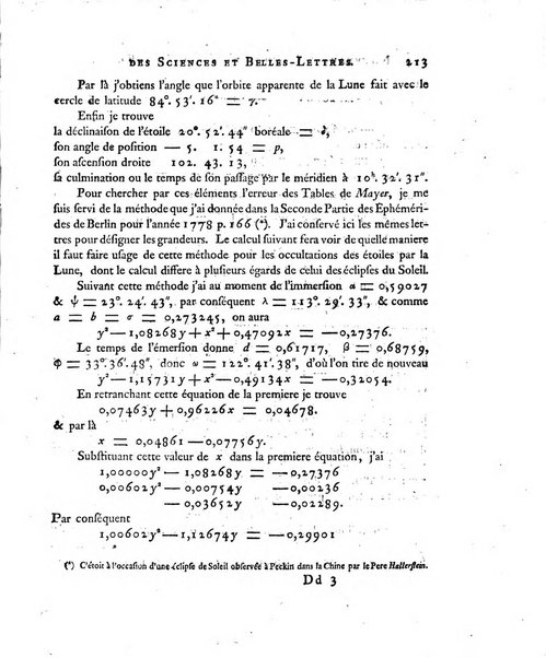 Nouveaux memoires de l'Academie royale des sciences et belles-lettres, avec l'histoire pour la meme annee