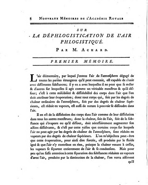 Nouveaux memoires de l'Academie royale des sciences et belles-lettres, avec l'histoire pour la meme annee