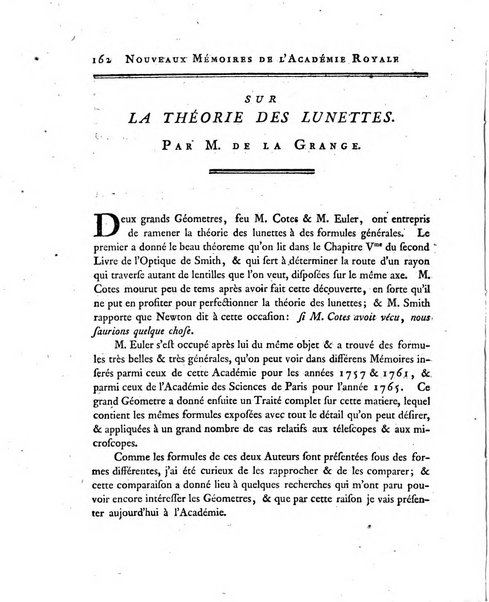 Nouveaux memoires de l'Academie royale des sciences et belles-lettres, avec l'histoire pour la meme annee