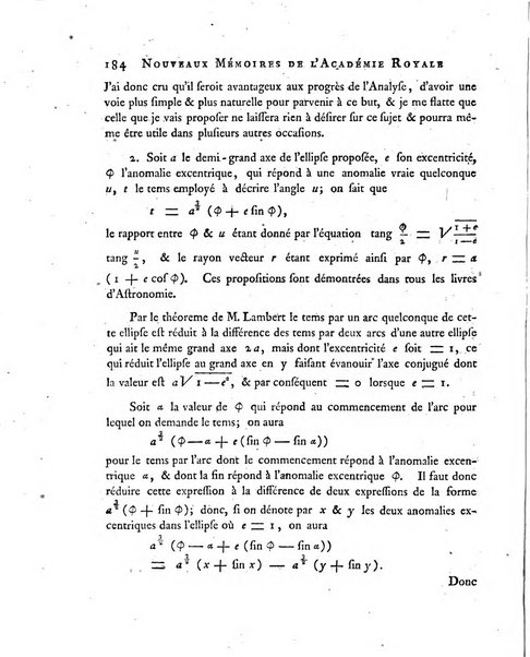 Nouveaux memoires de l'Academie royale des sciences et belles-lettres, avec l'histoire pour la meme annee