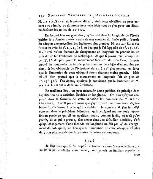 Nouveaux memoires de l'Academie royale des sciences et belles-lettres, avec l'histoire pour la meme annee